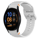 Correia de relógio em silicone com grão ondulado e costura, fecho rápido, para Samsung Galaxy Watch FE 40mm, para Samsung Galaxy Watch 7 44mm, para Samsung Galaxy Watch 7 40mm, para Samsung Galaxy Watch 6 Classic 47mm