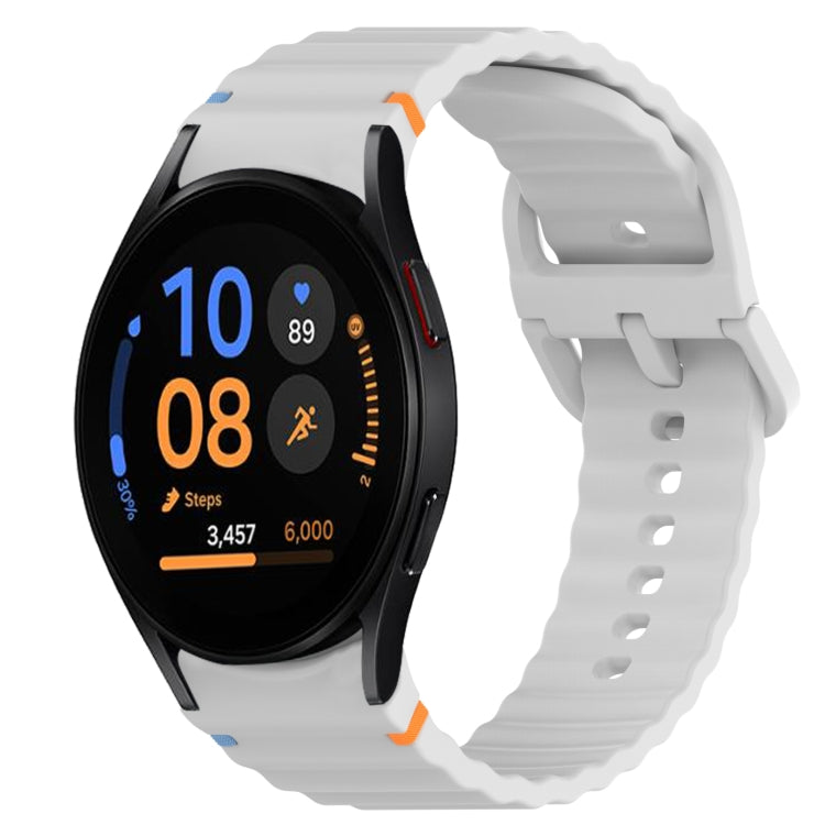 Correia de relógio em silicone com grão ondulado e costura, fecho rápido, para Samsung Galaxy Watch FE 40mm, para Samsung Galaxy Watch 7 44mm, para Samsung Galaxy Watch 7 40mm, para Samsung Galaxy Watch 6 Classic 47mm