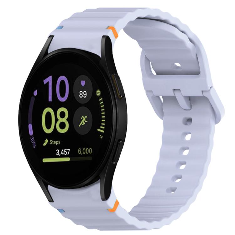 Correia de relógio em silicone com grão ondulado e costura, fecho rápido, para Samsung Galaxy Watch FE 40mm, para Samsung Galaxy Watch 7 44mm, para Samsung Galaxy Watch 7 40mm, para Samsung Galaxy Watch 6 Classic 47mm