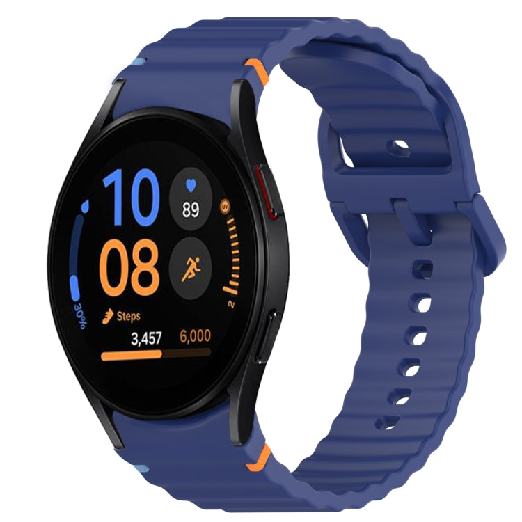 Correia de relógio em silicone com grão ondulado e costura, fecho rápido, para Samsung Galaxy Watch FE 40mm, para Samsung Galaxy Watch 7 44mm, para Samsung Galaxy Watch 7 40mm, para Samsung Galaxy Watch 6 Classic 47mm