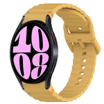 Correia de relógio em silicone com grão ondulado e costura, fecho rápido, para Samsung Galaxy Watch 6 44mm, para Samsung Galaxy Watch 6 40mm, para Samsung Galaxy Watch 6 Classic 43mm, para Samsung Galaxy Watch 5 Pro Edição Golfe