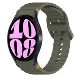 Correia de relógio em silicone com grão ondulado e costura, fecho rápido, para Samsung Galaxy Watch 6 44mm, para Samsung Galaxy Watch 6 40mm, para Samsung Galaxy Watch 6 Classic 43mm, para Samsung Galaxy Watch 5 Pro Edição Golfe