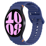 Correia de relógio em silicone com grão ondulado e costura, fecho rápido, para Samsung Galaxy Watch 6 44mm, para Samsung Galaxy Watch 6 40mm, para Samsung Galaxy Watch 6 Classic 43mm, para Samsung Galaxy Watch 5 Pro Edição Golfe
