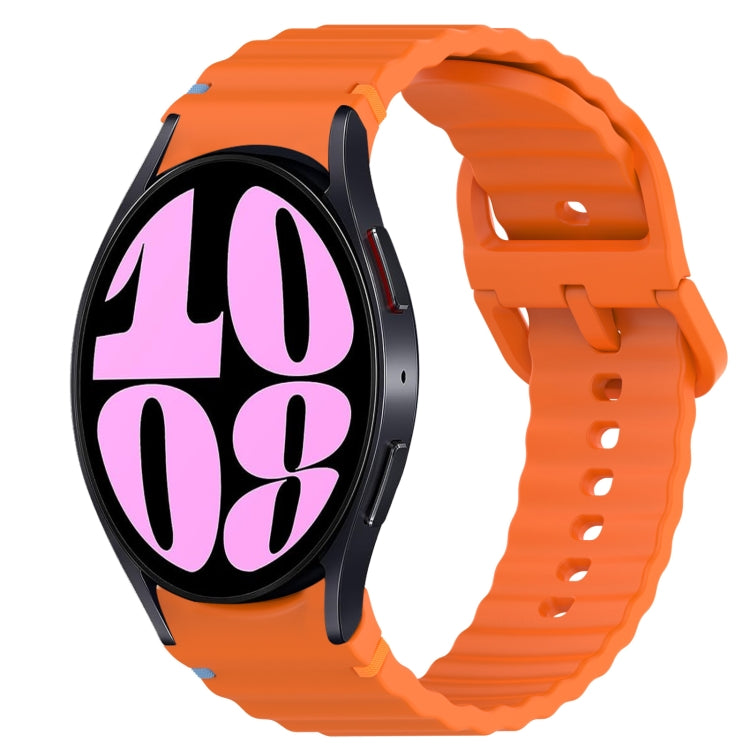 Correia de relógio em silicone com grão ondulado e costura, fecho rápido, para Samsung Galaxy Watch 6 44mm, para Samsung Galaxy Watch 6 40mm, para Samsung Galaxy Watch 6 Classic 43mm, para Samsung Galaxy Watch 5 Pro Edição Golfe