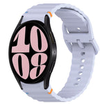 Correia de relógio em silicone com grão ondulado e costura, fecho rápido, para Samsung Galaxy Watch 6 44mm, para Samsung Galaxy Watch 6 40mm, para Samsung Galaxy Watch 6 Classic 43mm, para Samsung Galaxy Watch 5 Pro Edição Golfe