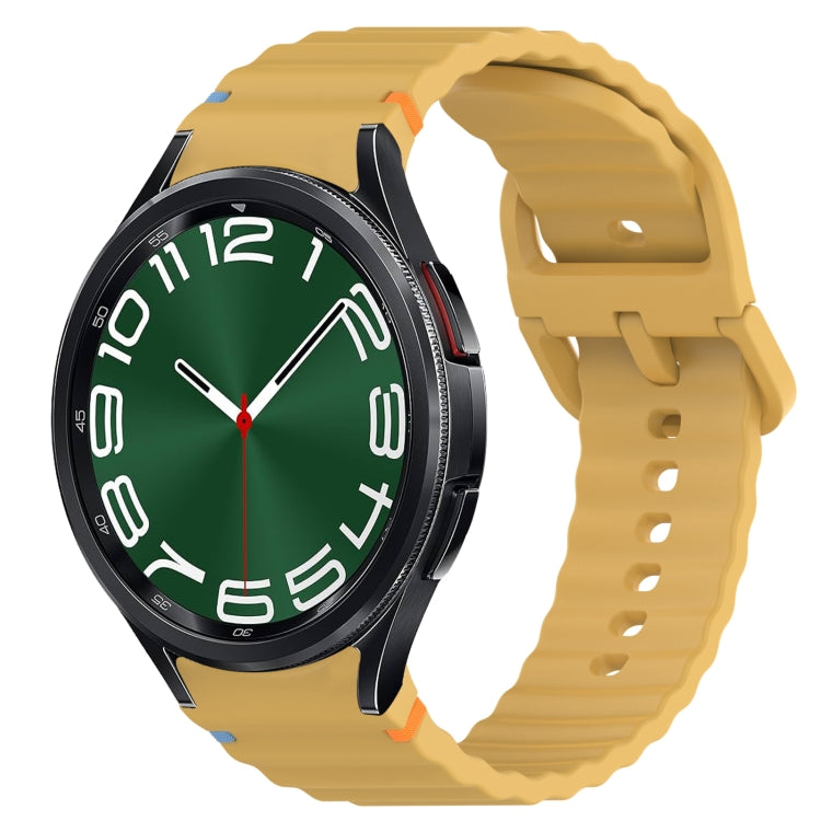 Correia de relógio em silicone com grão ondulado e costura, fecho rápido, para Samsung Galaxy Watch FE 40mm, para Samsung Galaxy Watch 7 44mm, para Samsung Galaxy Watch 7 40mm, para Samsung Galaxy Watch 6 Classic 47mm