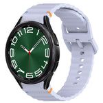 Correia de relógio em silicone com grão ondulado e costura, fecho rápido, para Samsung Galaxy Watch FE 40mm, para Samsung Galaxy Watch 7 44mm, para Samsung Galaxy Watch 7 40mm, para Samsung Galaxy Watch 6 Classic 47mm