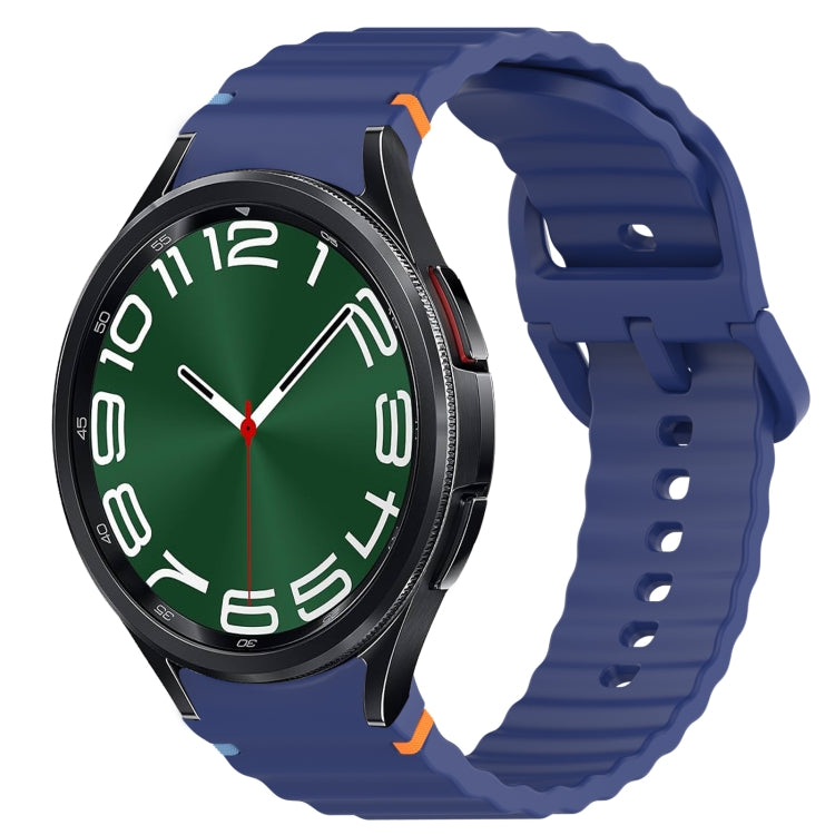 Correia de relógio em silicone com grão ondulado e costura, fecho rápido, para Samsung Galaxy Watch FE 40mm, para Samsung Galaxy Watch 7 44mm, para Samsung Galaxy Watch 7 40mm, para Samsung Galaxy Watch 6 Classic 47mm