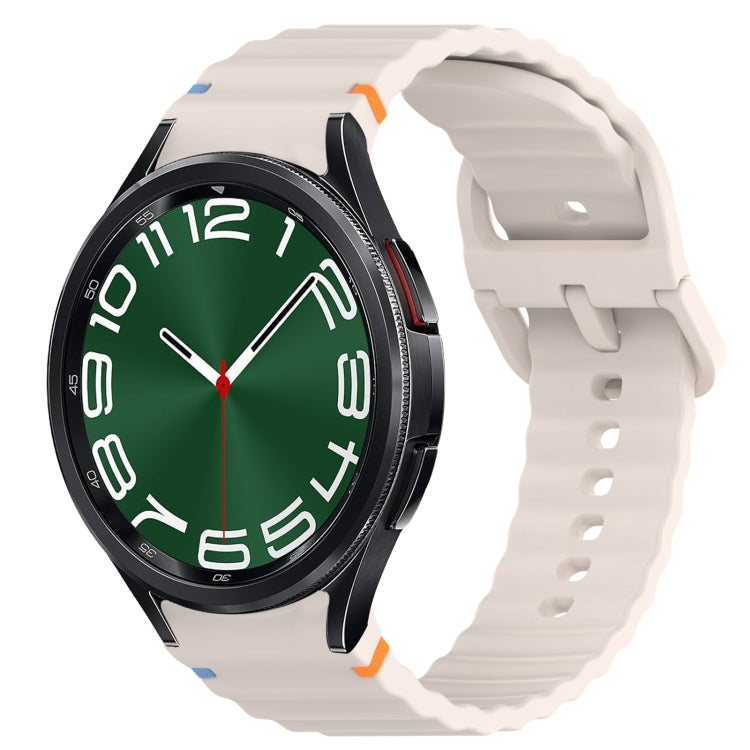 Correia de relógio em silicone com grão ondulado e costura, fecho rápido, para Samsung Galaxy Watch FE 40mm, para Samsung Galaxy Watch 7 44mm, para Samsung Galaxy Watch 7 40mm, para Samsung Galaxy Watch 6 Classic 47mm