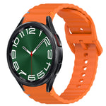 Correia de relógio em silicone com grão ondulado e costura, fecho rápido, para Samsung Galaxy Watch 6 44mm, para Samsung Galaxy Watch 6 40mm, para Samsung Galaxy Watch 6 Classic 43mm, para Samsung Galaxy Watch 5 Pro Edição Golfe