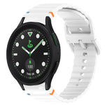 Correia de relógio em silicone com grão ondulado e costura, fecho rápido, para Samsung Galaxy Watch 5 Edição Golfe, para Samsung Galaxy Watch 5 44mm, para Samsung Galaxy Watch 5 Pro 45mm, para Samsung Galaxy Watch 5 40mm