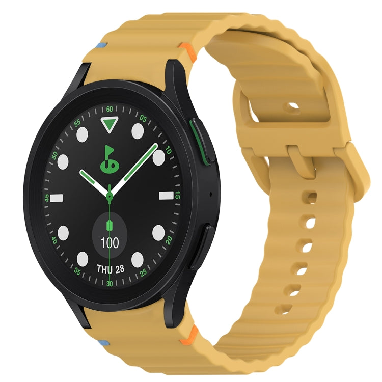 Correia de relógio em silicone com grão ondulado e costura, fecho rápido, para Samsung Galaxy Watch 5 Edição Golfe, para Samsung Galaxy Watch 5 44mm, para Samsung Galaxy Watch 5 Pro 45mm, para Samsung Galaxy Watch 5 40mm