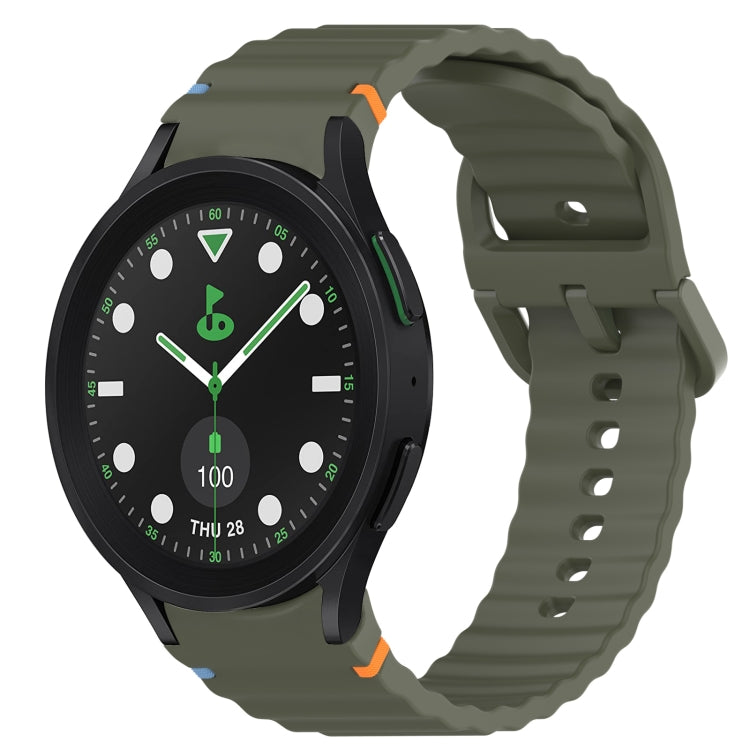 Correia de relógio em silicone com grão ondulado e costura, fecho rápido, para Samsung Galaxy Watch 5 Edição Golfe, para Samsung Galaxy Watch 5 44mm, para Samsung Galaxy Watch 5 Pro 45mm, para Samsung Galaxy Watch 5 40mm