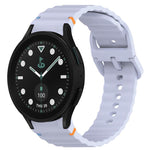Correia de relógio em silicone com grão ondulado e costura, fecho rápido, para Samsung Galaxy Watch 5 Edição Golfe, para Samsung Galaxy Watch 5 44mm, para Samsung Galaxy Watch 5 Pro 45mm, para Samsung Galaxy Watch 5 40mm