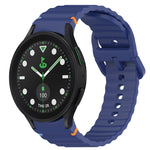 Correia de relógio em silicone com grão ondulado e costura, fecho rápido, para Samsung Galaxy Watch 5 Edição Golfe, para Samsung Galaxy Watch 5 44mm, para Samsung Galaxy Watch 5 Pro 45mm, para Samsung Galaxy Watch 5 40mm