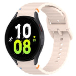 Correia de relógio em silicone com grão ondulado e costura, fecho rápido, para Samsung Galaxy Watch 5 Edição Golfe, para Samsung Galaxy Watch 5 44mm, para Samsung Galaxy Watch 5 Pro 45mm, para Samsung Galaxy Watch 5 40mm