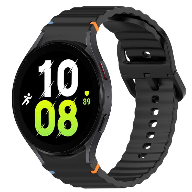 Correia de relógio em silicone com grão ondulado e costura, fecho rápido, para Samsung Galaxy Watch 5 Edição Golfe, para Samsung Galaxy Watch 5 44mm, para Samsung Galaxy Watch 5 Pro 45mm, para Samsung Galaxy Watch 5 40mm