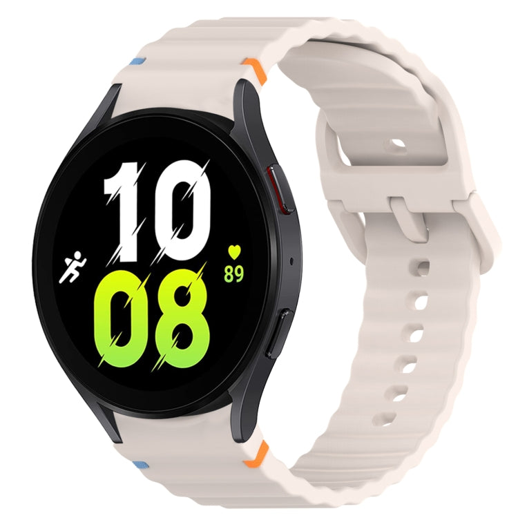 Correia de relógio em silicone com grão ondulado e costura, fecho rápido, para Samsung Galaxy Watch 5 Edição Golfe, para Samsung Galaxy Watch 5 44mm, para Samsung Galaxy Watch 5 Pro 45mm, para Samsung Galaxy Watch 5 40mm