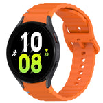 Correia de relógio em silicone com grão ondulado e costura, fecho rápido, para Samsung Galaxy Watch 5 Edição Golfe, para Samsung Galaxy Watch 5 44mm, para Samsung Galaxy Watch 5 Pro 45mm, para Samsung Galaxy Watch 5 40mm