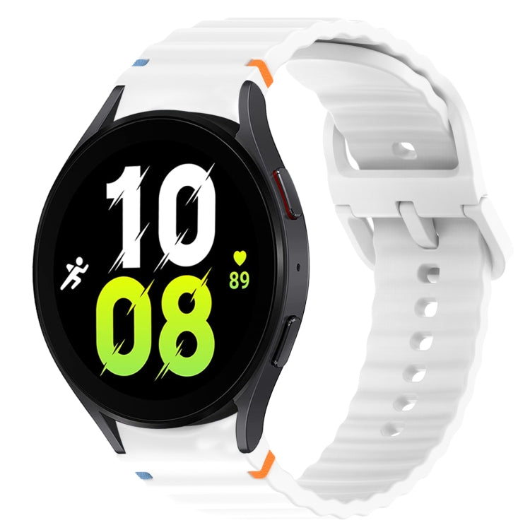 Correia de relógio em silicone com grão ondulado e costura, fecho rápido, para Samsung Galaxy Watch 5 Edição Golfe, para Samsung Galaxy Watch 5 44mm, para Samsung Galaxy Watch 5 Pro 45mm, para Samsung Galaxy Watch 5 40mm