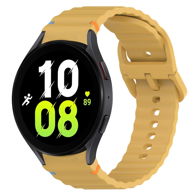 Correia de relógio em silicone com grão ondulado e costura, fecho rápido, para Samsung Galaxy Watch 5 Edição Golfe, para Samsung Galaxy Watch 5 44mm, para Samsung Galaxy Watch 5 Pro 45mm, para Samsung Galaxy Watch 5 40mm