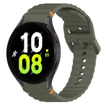 Correia de relógio em silicone com grão ondulado e costura, fecho rápido, para Samsung Galaxy Watch 5 Edição Golfe, para Samsung Galaxy Watch 5 44mm, para Samsung Galaxy Watch 5 Pro 45mm, para Samsung Galaxy Watch 5 40mm