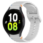 Correia de relógio em silicone com grão ondulado e costura, fecho rápido, para Samsung Galaxy Watch 5 Edição Golfe, para Samsung Galaxy Watch 5 44mm, para Samsung Galaxy Watch 5 Pro 45mm, para Samsung Galaxy Watch 5 40mm