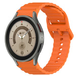 Correia de relógio em silicone com grão ondulado e costura, fecho rápido, para Samsung Galaxy Watch 5 Edição Golfe, para Samsung Galaxy Watch 5 44mm, para Samsung Galaxy Watch 5 Pro 45mm, para Samsung Galaxy Watch 5 40mm