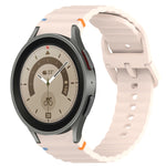 Correia de relógio em silicone com grão ondulado e costura, fecho rápido, para Samsung Galaxy Watch 5 Edição Golfe, para Samsung Galaxy Watch 5 44mm, para Samsung Galaxy Watch 5 Pro 45mm, para Samsung Galaxy Watch 5 40mm