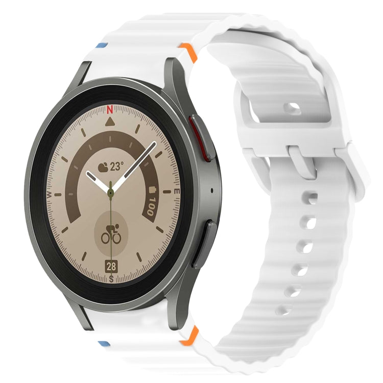 Correia de relógio em silicone com grão ondulado e costura, fecho rápido, para Samsung Galaxy Watch 5 Edição Golfe, para Samsung Galaxy Watch 5 44mm, para Samsung Galaxy Watch 5 Pro 45mm, para Samsung Galaxy Watch 5 40mm