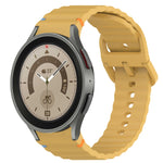 Correia de relógio em silicone com grão ondulado e costura, fecho rápido, para Samsung Galaxy Watch 5 Edição Golfe, para Samsung Galaxy Watch 5 44mm, para Samsung Galaxy Watch 5 Pro 45mm, para Samsung Galaxy Watch 5 40mm