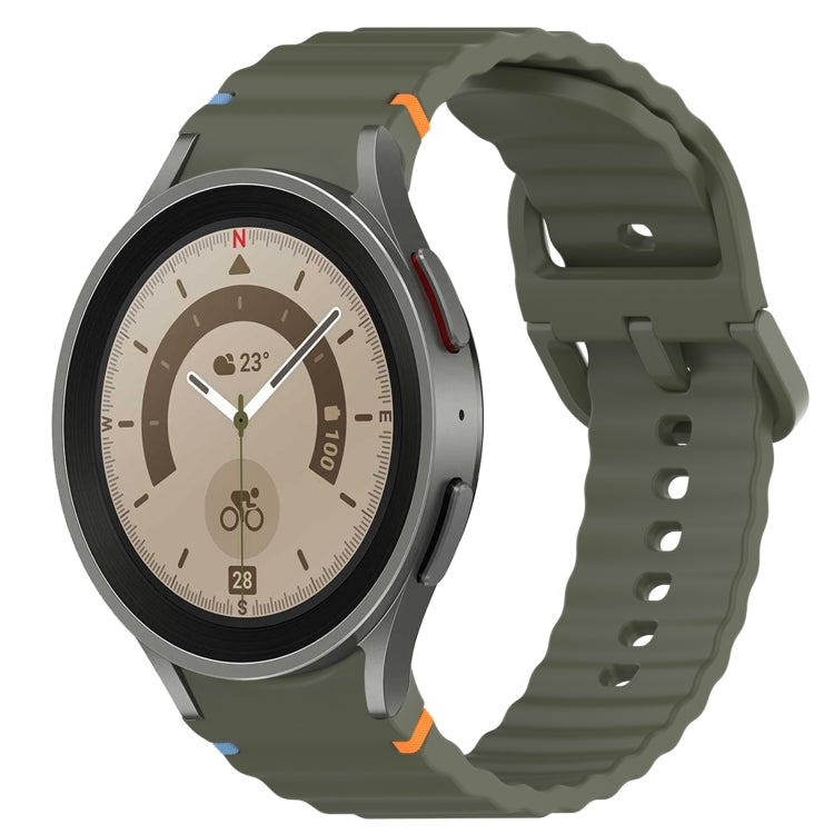 Correia de relógio em silicone com grão ondulado e costura, fecho rápido, para Samsung Galaxy Watch 5 Edição Golfe, para Samsung Galaxy Watch 5 44mm, para Samsung Galaxy Watch 5 Pro 45mm, para Samsung Galaxy Watch 5 40mm