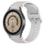 Correia de relógio em silicone com grão ondulado e costura, fecho rápido, para Samsung Galaxy Watch 5 Edição Golfe, para Samsung Galaxy Watch 5 44mm, para Samsung Galaxy Watch 5 Pro 45mm, para Samsung Galaxy Watch 5 40mm