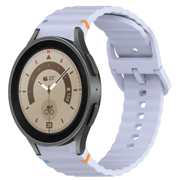 Correia de relógio em silicone com grão ondulado e costura, fecho rápido, para Samsung Galaxy Watch 5 Edição Golfe, para Samsung Galaxy Watch 5 44mm, para Samsung Galaxy Watch 5 Pro 45mm, para Samsung Galaxy Watch 5 40mm