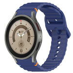 Correia de relógio em silicone com grão ondulado e costura, fecho rápido, para Samsung Galaxy Watch 5 Edição Golfe, para Samsung Galaxy Watch 5 44mm, para Samsung Galaxy Watch 5 Pro 45mm, para Samsung Galaxy Watch 5 40mm