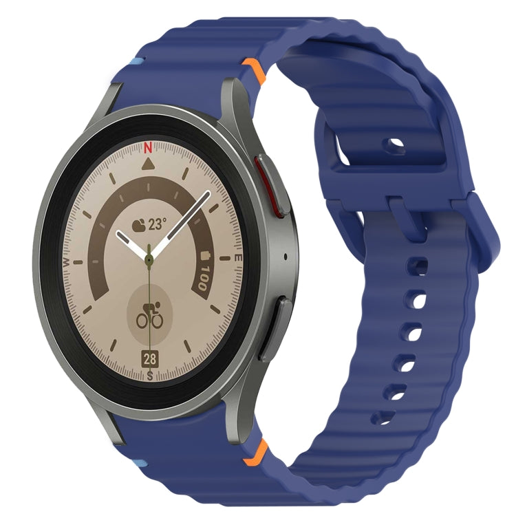Correia de relógio em silicone com grão ondulado e costura, fecho rápido, para Samsung Galaxy Watch 5 Edição Golfe, para Samsung Galaxy Watch 5 44mm, para Samsung Galaxy Watch 5 Pro 45mm, para Samsung Galaxy Watch 5 40mm