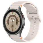 Correia de relógio em silicone com grão ondulado e costura, fecho rápido, para Samsung Galaxy Watch 5 Edição Golfe, para Samsung Galaxy Watch 5 44mm, para Samsung Galaxy Watch 5 Pro 45mm, para Samsung Galaxy Watch 5 40mm