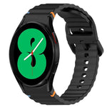 Correia de Relógio em Silicone com Grão Ondulado e Costura de Libertação Rápida, para Samsung Galaxy Watch 4 44mm, para Samsung Galaxy Watch 4 40mm, para Samsung Galaxy Watch 4 Classic 46mm, para Samsung Galaxy Watch 4 Classic 42mm