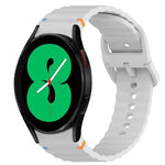Correia de Relógio em Silicone com Grão Ondulado e Costura de Libertação Rápida, para Samsung Galaxy Watch 4 44mm, para Samsung Galaxy Watch 4 40mm, para Samsung Galaxy Watch 4 Classic 46mm, para Samsung Galaxy Watch 4 Classic 42mm