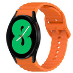 Correia de Relógio em Silicone com Grão Ondulado e Costura de Libertação Rápida, para Samsung Galaxy Watch 4 44mm, para Samsung Galaxy Watch 4 40mm, para Samsung Galaxy Watch 4 Classic 46mm, para Samsung Galaxy Watch 4 Classic 42mm