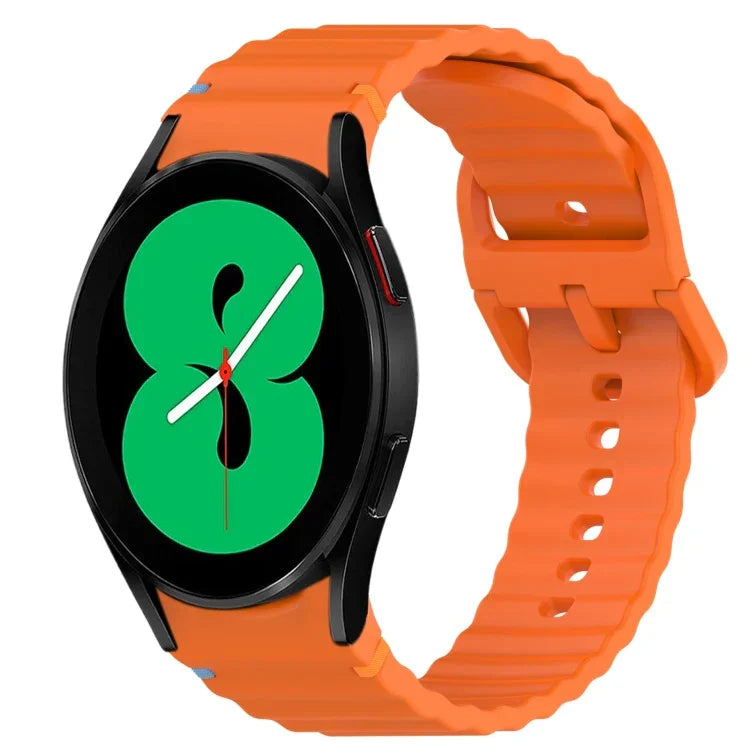 Correia de Relógio em Silicone com Grão Ondulado e Costura de Libertação Rápida, para Samsung Galaxy Watch 4 44mm, para Samsung Galaxy Watch 4 40mm, para Samsung Galaxy Watch 4 Classic 46mm, para Samsung Galaxy Watch 4 Classic 42mm