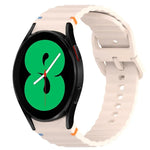 Correia de Relógio em Silicone com Grão Ondulado e Costura de Libertação Rápida, para Samsung Galaxy Watch 4 44mm, para Samsung Galaxy Watch 4 40mm, para Samsung Galaxy Watch 4 Classic 46mm, para Samsung Galaxy Watch 4 Classic 42mm