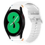 Correia de Relógio em Silicone com Grão Ondulado e Costura de Libertação Rápida, para Samsung Galaxy Watch 4 44mm, para Samsung Galaxy Watch 4 40mm, para Samsung Galaxy Watch 4 Classic 46mm, para Samsung Galaxy Watch 4 Classic 42mm
