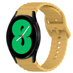 Correia de Relógio em Silicone com Grão Ondulado e Costura de Libertação Rápida, para Samsung Galaxy Watch 4 44mm, para Samsung Galaxy Watch 4 40mm, para Samsung Galaxy Watch 4 Classic 46mm, para Samsung Galaxy Watch 4 Classic 42mm