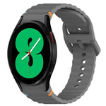 Correia de Relógio em Silicone com Grão Ondulado e Costura de Libertação Rápida, para Samsung Galaxy Watch 4 44mm, para Samsung Galaxy Watch 4 40mm, para Samsung Galaxy Watch 4 Classic 46mm, para Samsung Galaxy Watch 4 Classic 42mm