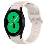 Correia de Relógio em Silicone com Grão Ondulado e Costura de Libertação Rápida, para Samsung Galaxy Watch 4 44mm, para Samsung Galaxy Watch 4 40mm, para Samsung Galaxy Watch 4 Classic 46mm, para Samsung Galaxy Watch 4 Classic 42mm