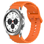 Correia de Relógio em Silicone com Grão Ondulado e Costura de Libertação Rápida, para Samsung Galaxy Watch 4 44mm, para Samsung Galaxy Watch 4 40mm, para Samsung Galaxy Watch 4 Classic 46mm, para Samsung Galaxy Watch 4 Classic 42mm