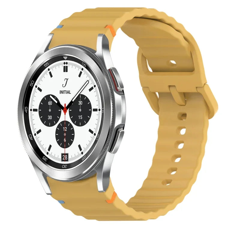 Correia de Relógio em Silicone com Grão Ondulado e Costura de Libertação Rápida, para Samsung Galaxy Watch 4 44mm, para Samsung Galaxy Watch 4 40mm, para Samsung Galaxy Watch 4 Classic 46mm, para Samsung Galaxy Watch 4 Classic 42mm