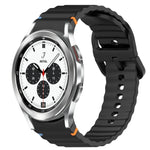 Correia de Relógio em Silicone com Grão Ondulado e Costura de Libertação Rápida, para Samsung Galaxy Watch 4 44mm, para Samsung Galaxy Watch 4 40mm, para Samsung Galaxy Watch 4 Classic 46mm, para Samsung Galaxy Watch 4 Classic 42mm