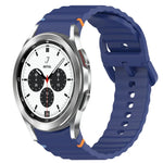 Correia de Relógio em Silicone com Grão Ondulado e Costura de Libertação Rápida, para Samsung Galaxy Watch 4 44mm, para Samsung Galaxy Watch 4 40mm, para Samsung Galaxy Watch 4 Classic 46mm, para Samsung Galaxy Watch 4 Classic 42mm
